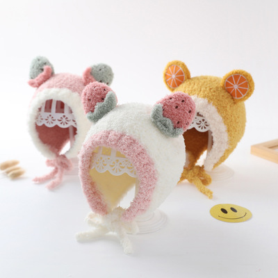 秋冬0-2岁宝宝帽子冬天护耳防风