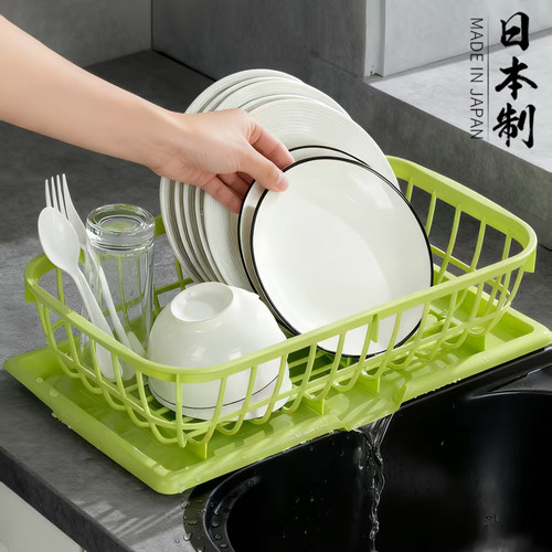 日本进口沥水碗盘架碗碟收纳架放碗筷沥水架水槽置物架餐具沥水篮