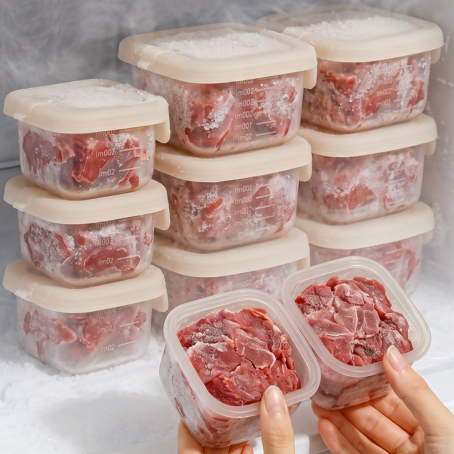 日本铂金硅胶冻肉分装盒食品级冰箱冷冻汤肉丝冰冻专用保鲜盒储存