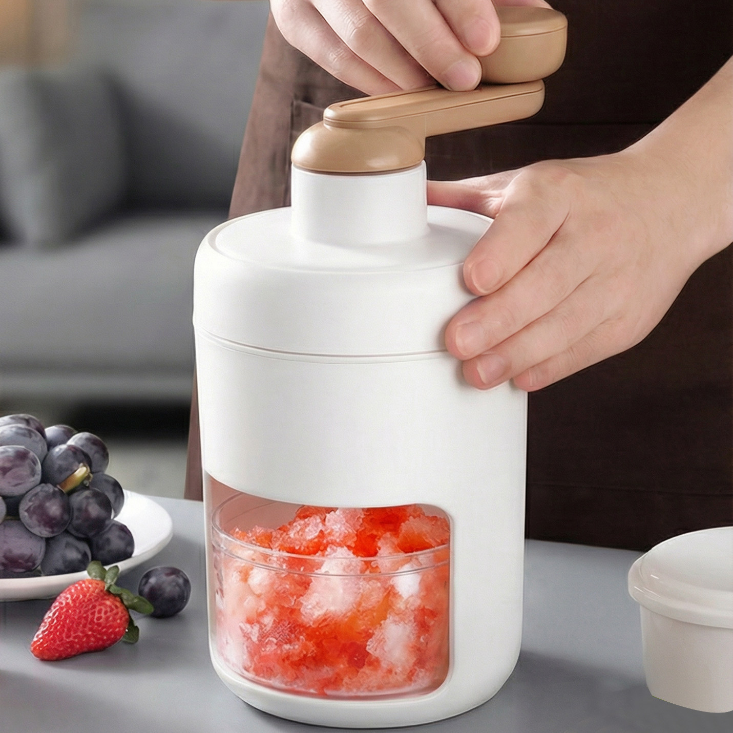 日本手动刨冰机家用小型绵绵冰机器冰沙机碎冰机手摇沙冰机摆摊雹