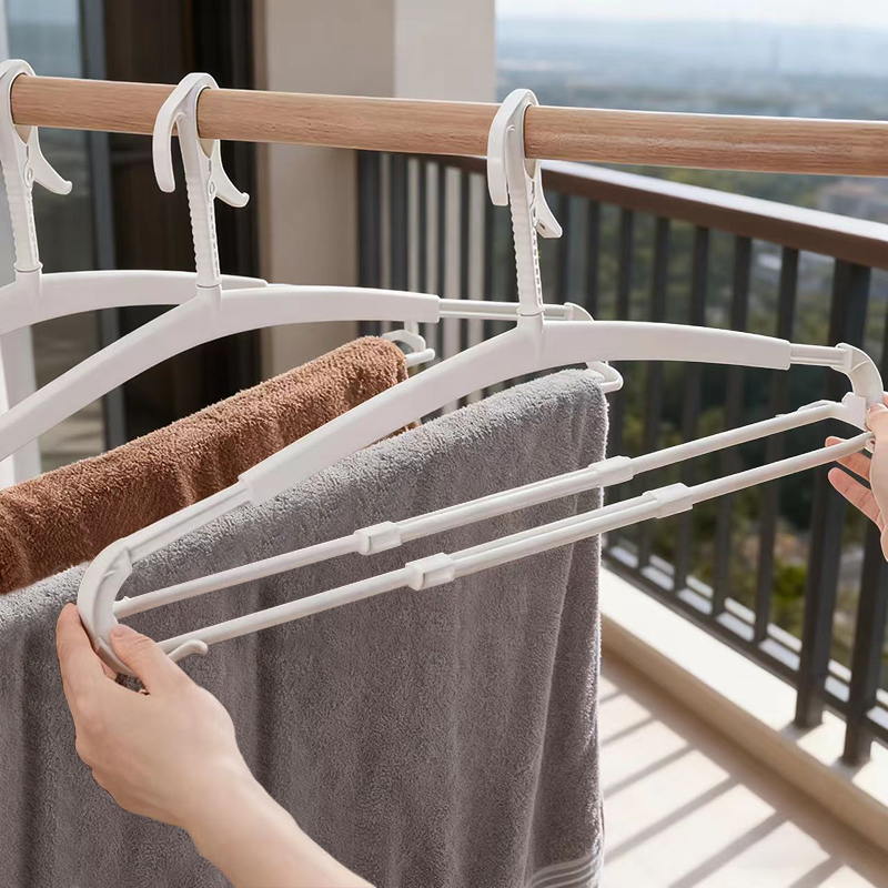 日本大衣架可伸缩晾被子浴巾专用家用婴儿童毛巾床单被套晾晒神器