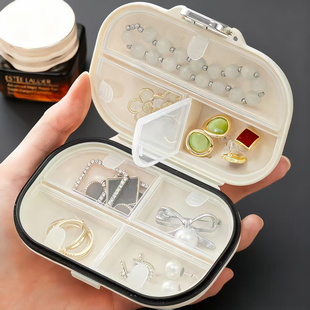 日本首饰盒收纳盒便携式耳钉耳环手饰品项链戒指小型精致迷你盒子