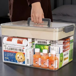 日本家用医药箱家庭装药物收纳盒多层大容量药品收纳箱儿童小药盒