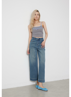 RUGOSAM「直筒裤系列」早春新品丨高腰九分宽松通勤牛仔裤RB0671