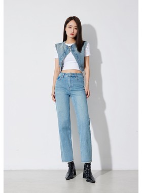 RUGOSAM「烟管系列」春夏上新 丨高腰女修身九分弹力牛仔裤RB0406