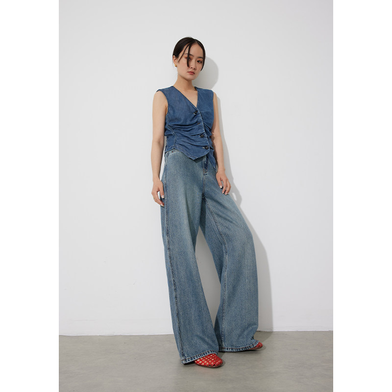 RUGOSAM「大直筒裤系列」春上新丨高腰女莱赛尔汉麻牛仔裤RB0738,女装/女士精品,牛仔裤,淘宝优惠券,粉丝福利购,淘宝优惠卷