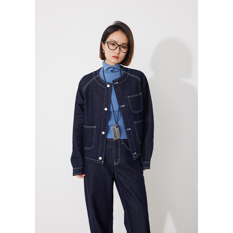 RUGOSAM「短外套系列」早春上新丨无领长袖休闲牛仔上衣RB0627