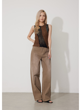 RUGOSAM「阔腿系列」早春上新丨高腰女廓形复古宽松牛仔裤RB0445