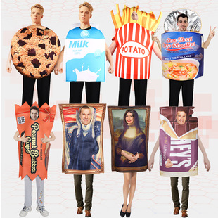 蒙娜丽莎cos演出服壁画服饰表演连体衣蟑螂舞台万圣节搞怪画卡通