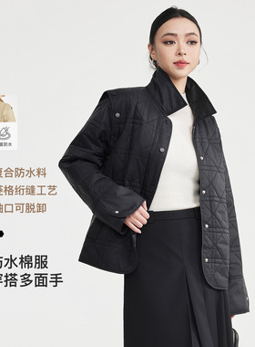 女装时尚撞色翻领棉服外套女2025冬新款两穿女款棉袄 10118