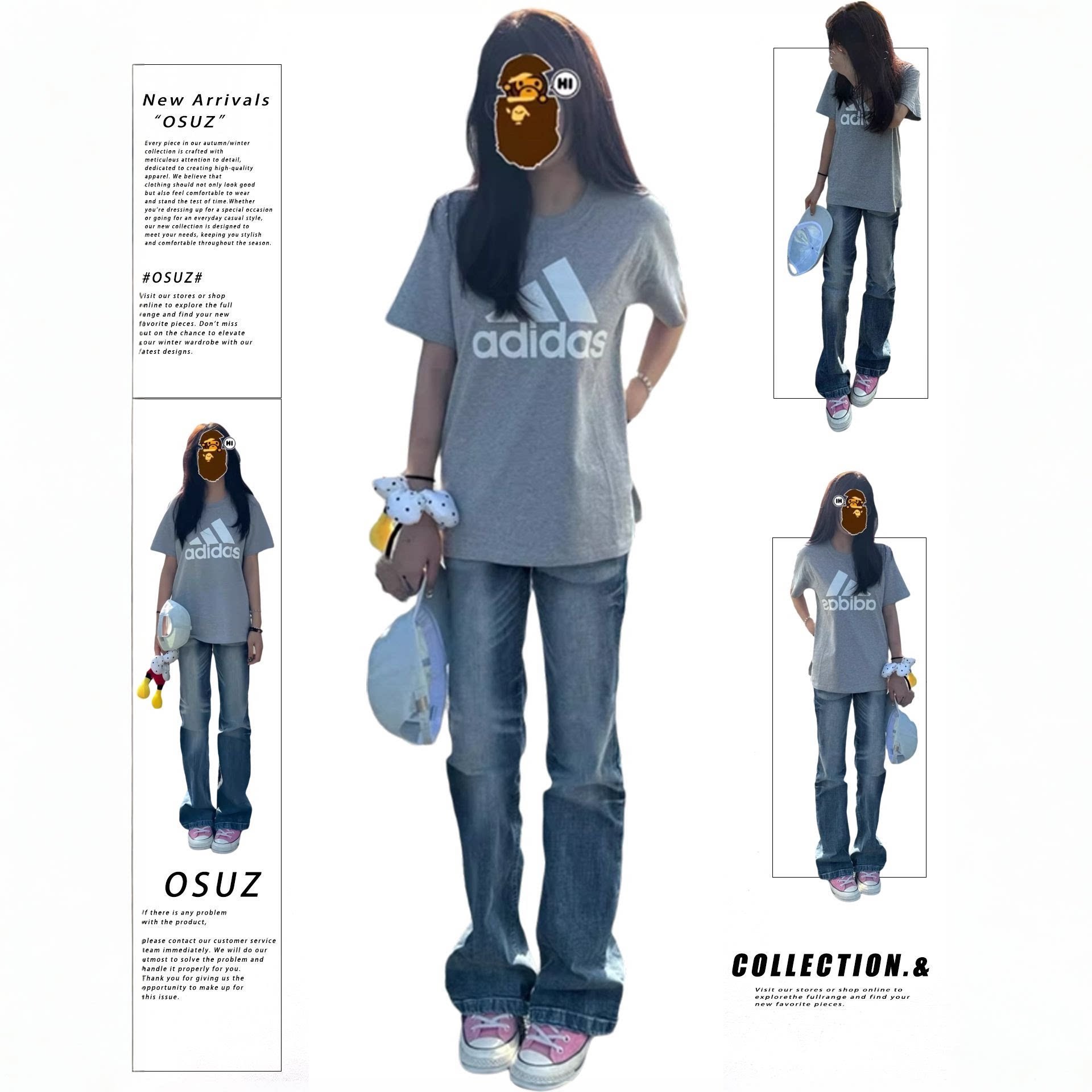 高个子加长窄版直筒微喇叭牛仔裤女秋季低腰弹力修身显瘦马蹄裤子图片