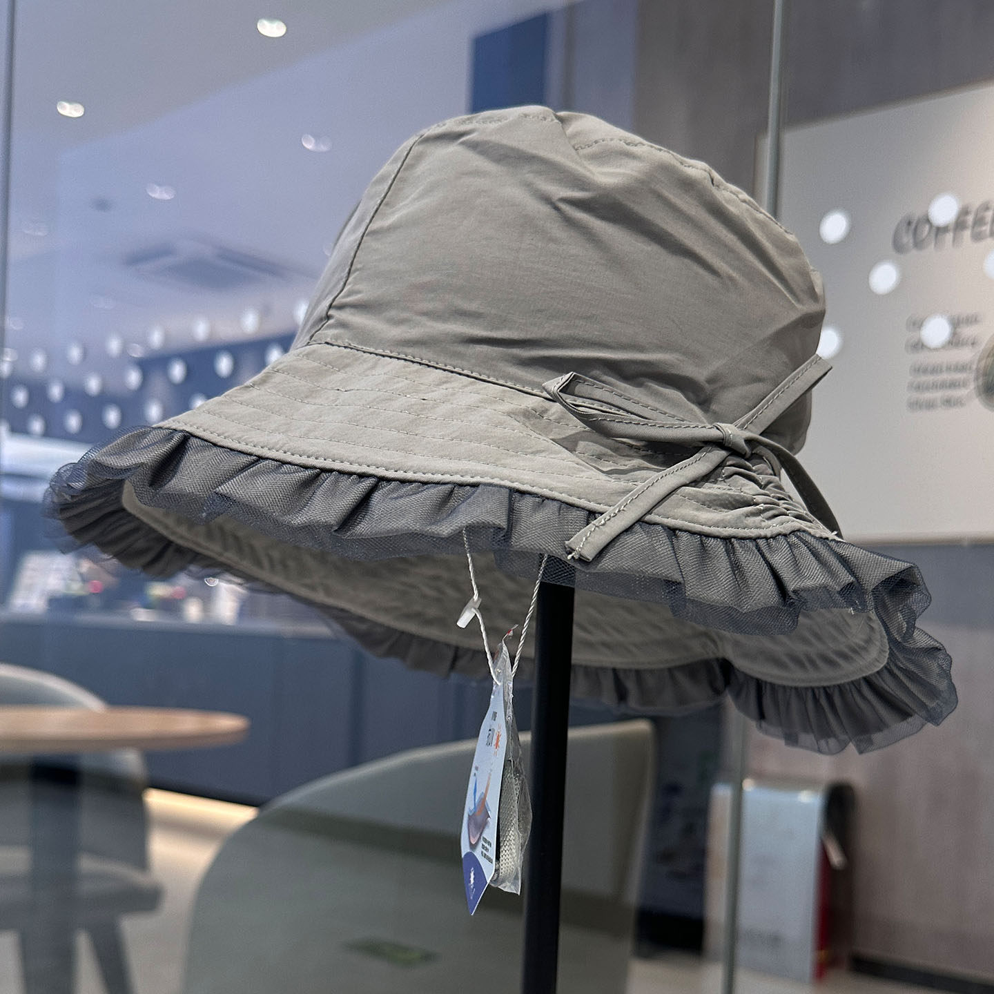 日系高品质防紫外线轻薄速干渔夫帽优雅蝴蝶结网纱花边褶皱遮阳帽