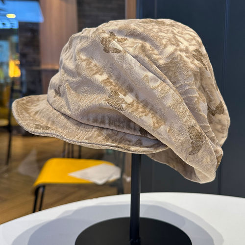 日系小众复古褶皱云朵贝雷帽百搭