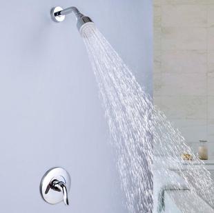 包邮 暗装 圆形增压洗浴中心专用喷头健身会所简易淋浴器套装 入墙式