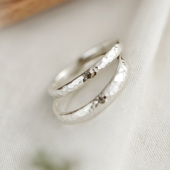 天地龙鳞S999纯银手工锤纹戒指男女情侣闭口足银指环