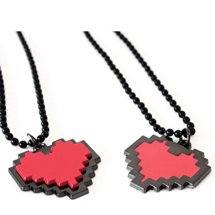 undertale传说之下周边决心灵魂像素红色心形吊坠项链钥匙扣挂件