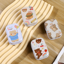 可爱迷你马口铁带盖收纳盒卡通铁盒创意空盒子便携式糖果小型药盒