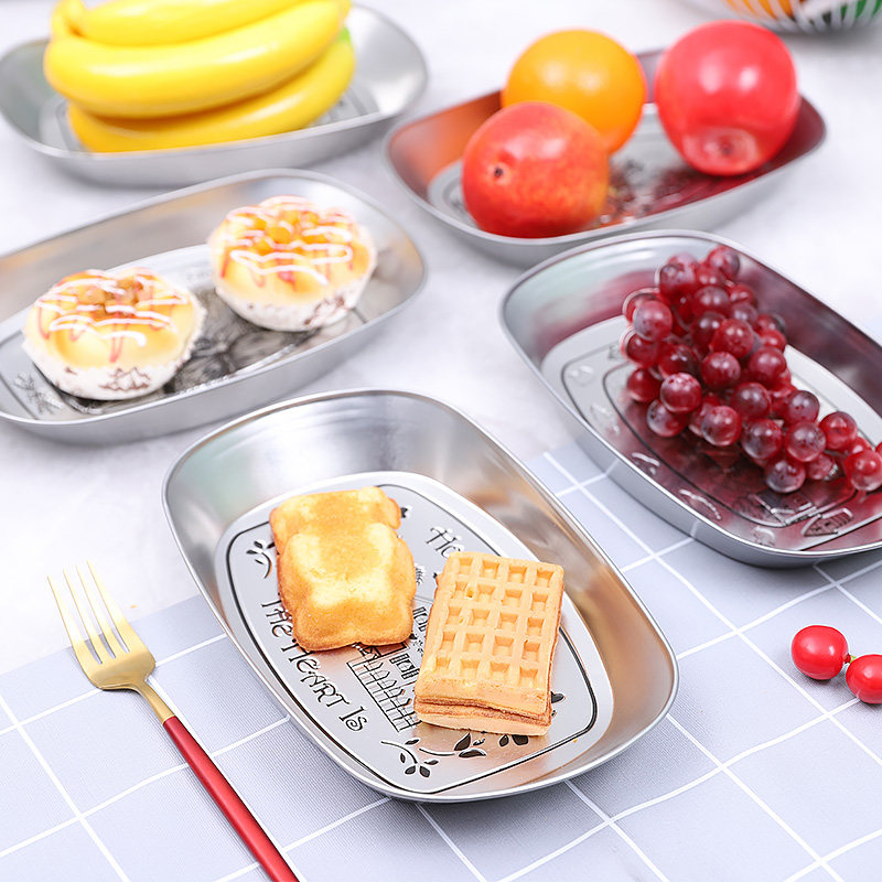 田园风果盘家用客厅糕点面包糖果零食盘复古日常用餐点心糕点托盘