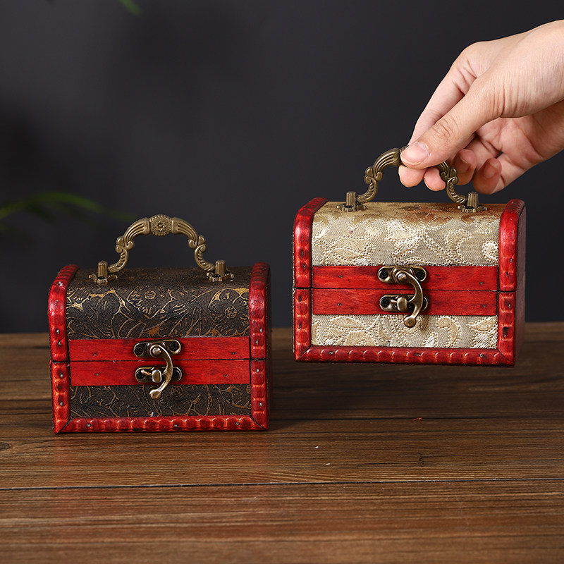 复古木首饰收纳盒宫廷复古小匣子