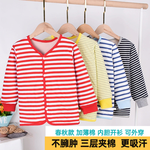 儿童开衫加薄棉春秋宽松加厚外套男女童夹棉校服神器宝宝内胆棉衣