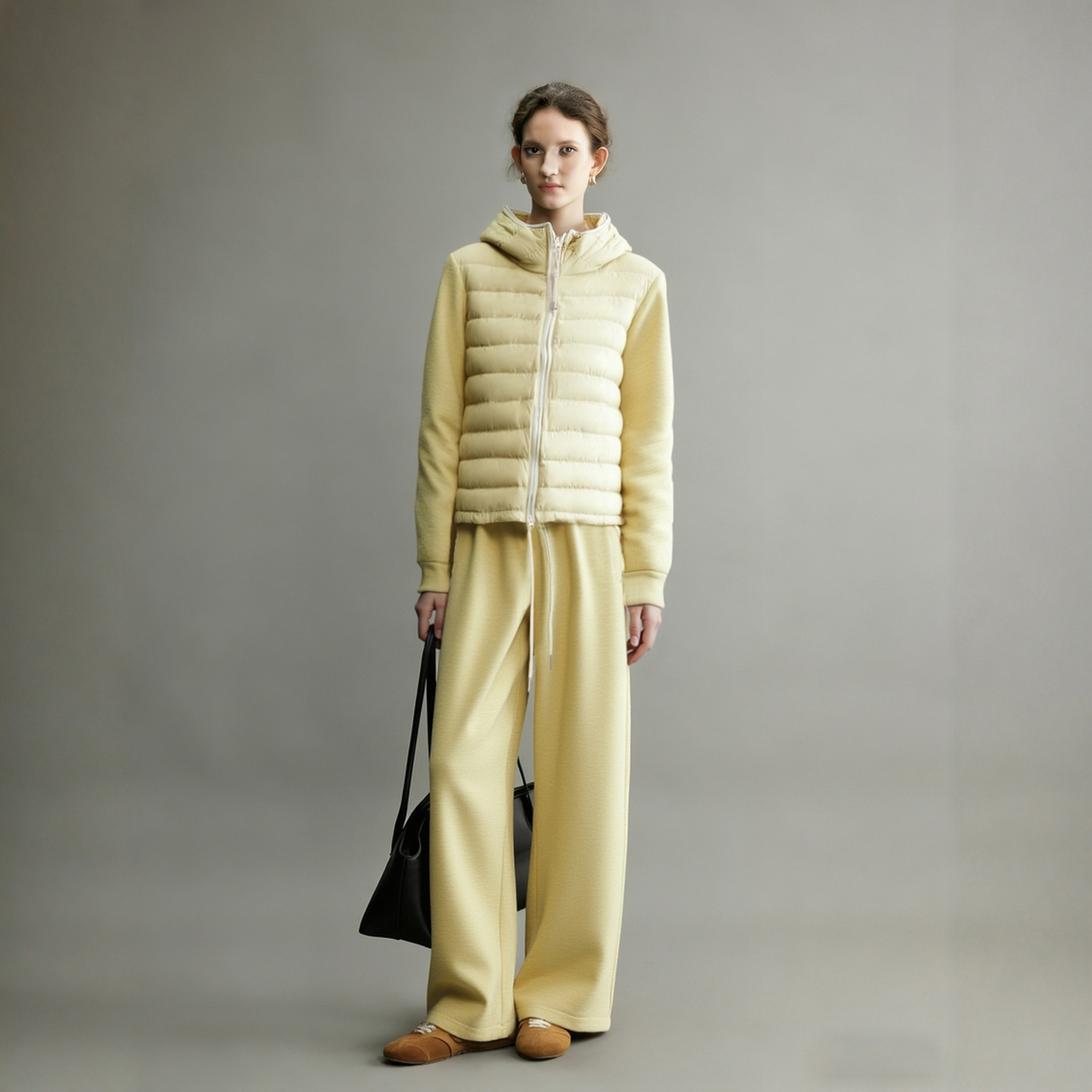 冬季运动套装女2025新款黄色加绒