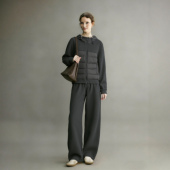 冬季 女2025气质穿搭整套高级感深灰色连帽两件套 加绒运动棉服套装