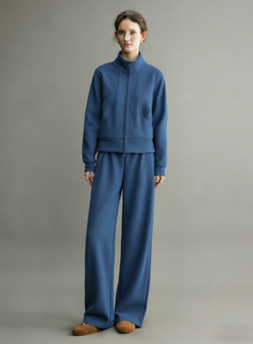 巨好看的运动套装女2026春季高级感穿搭一整套蓝色卫衣休闲两件套