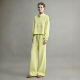 休闲两件套 冬巨好看加绒半拉链卫衣阔腿裤 黄色运动套装 女2026新款