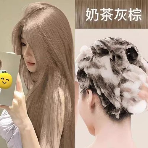 奶茶灰棕色染发泡沫天然品牌2025流行色染头发膏女泡沫400大容量