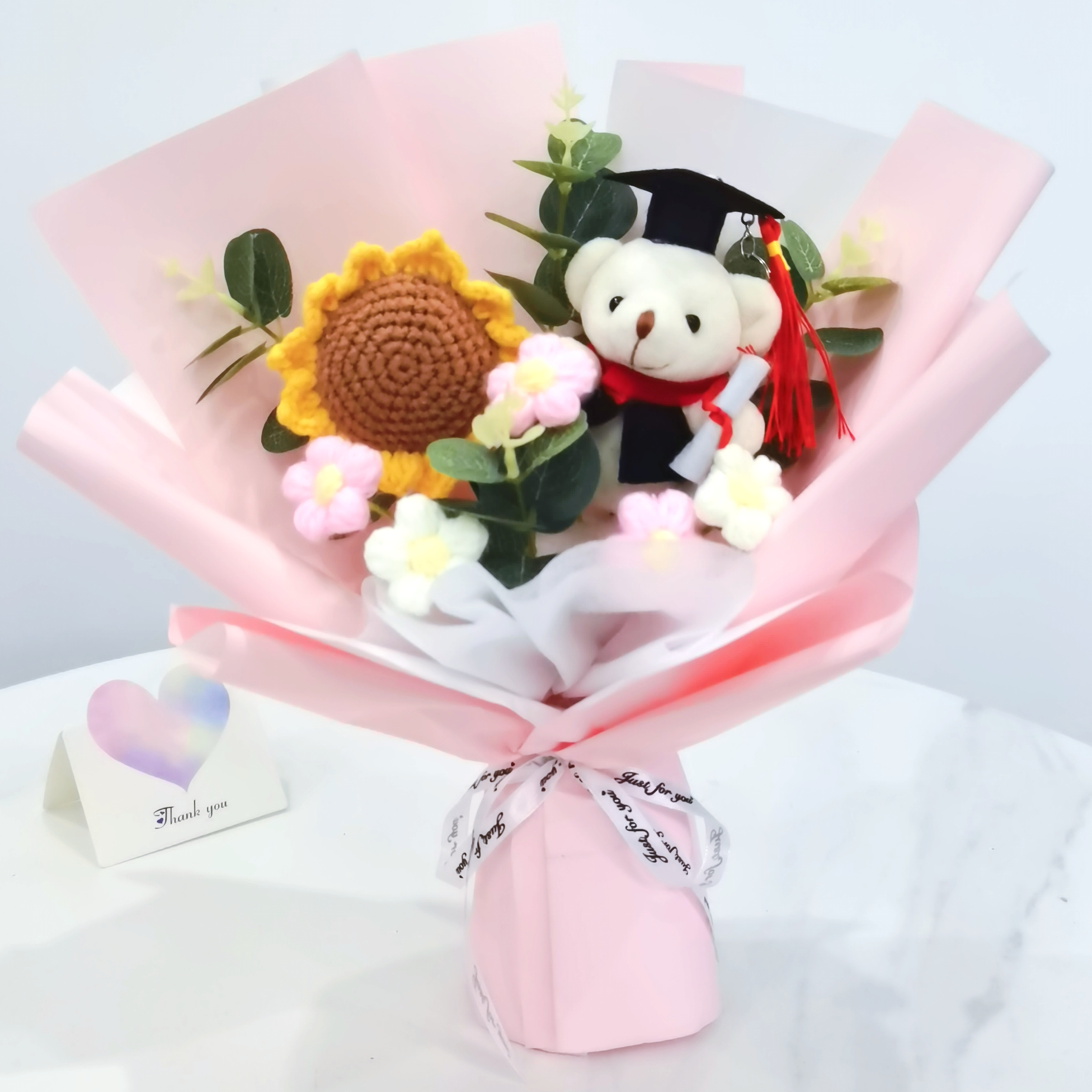 业礼物小熊公仔针织花束创意中考高考女生生日玩偶幼儿园大学