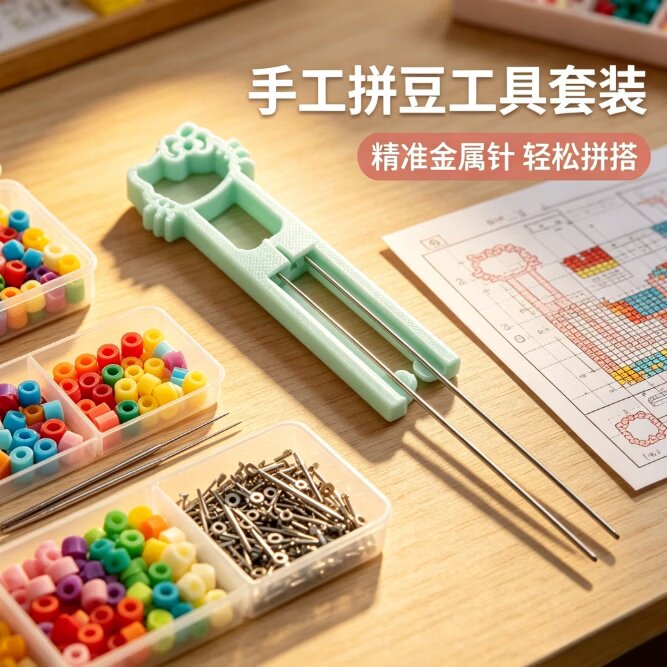 拼豆笔豆铲双针拼豆笔肌无力省力高级拼 豆工具拼豆笔豆铲双