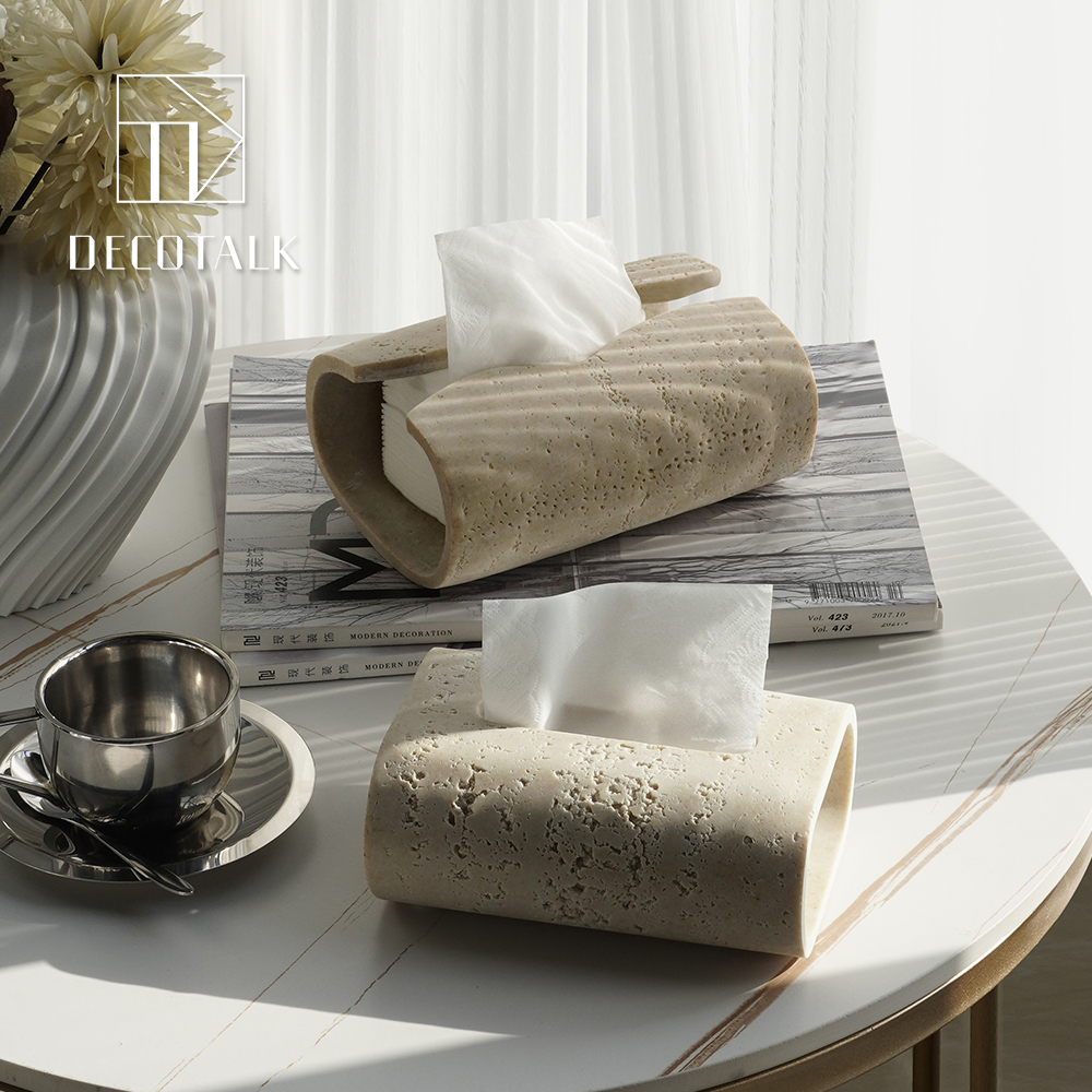 侘寂风洞石纸巾盒餐巾纸收纳盒