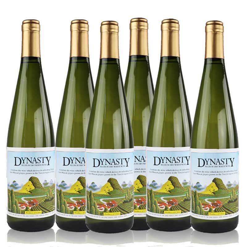 王朝干白dynasty/王朝经典半干白葡萄酒750mlx6瓶整箱