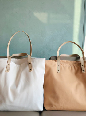 【素希布包】秋冬新品文艺三色帆布单肩包PU手提加厚加大女学生