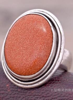 庭院复古925银孤品戒指