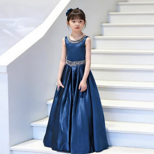 女童公主裙模特走秀钢琴小提琴表演服婚礼花童女孩生日晚礼服超仙