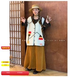 甜米TianMi2025秋装 花朵针织马甲女日系百搭叠穿显瘦坎肩背心马夹