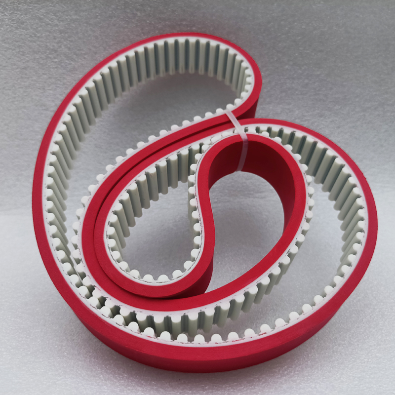 聚氨酯钢丝芯接驳环带同步带加2T3T4T5T6T红胶防滑玻璃厂传动带