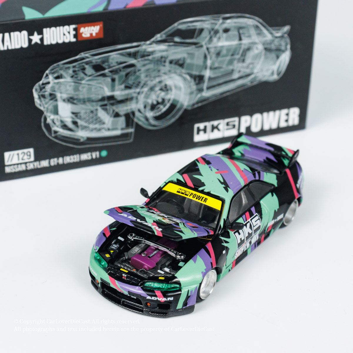 Kaido House +MINIGT 日产 Nissan Skyline GT-R R33 HKS 129