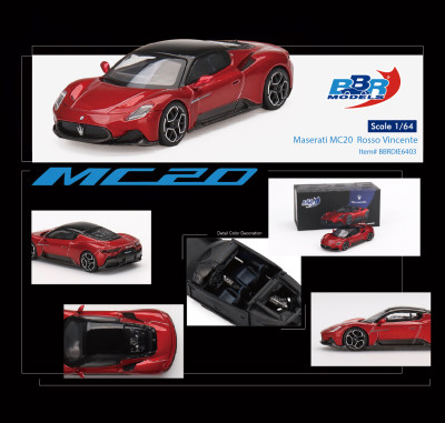 BBR 1:64 玛莎拉蒂 Maserati MC20 红色 合金汽车模型 MINIGT代工