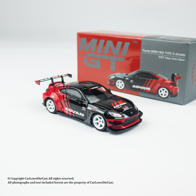 [现货]MINIGT 1:64 丰田GR86 HKS TYPE R ADVAN 2022 合金模型956