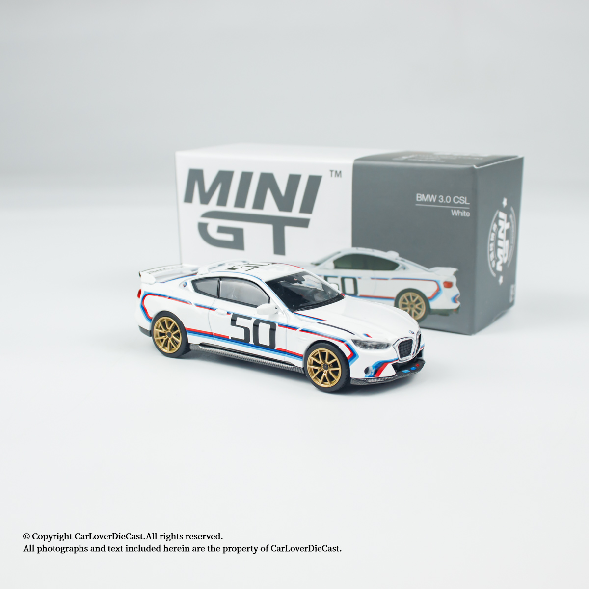 [现货]MINIGT 1:64 宝马 BMW 3.0 CSL White 合金汽车模型863