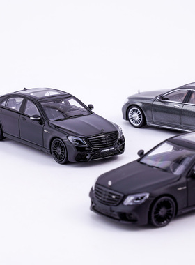 [现货]KING MODEL KM 1:64 奔驰S65L AMG黑武士W222 合金汽车模型