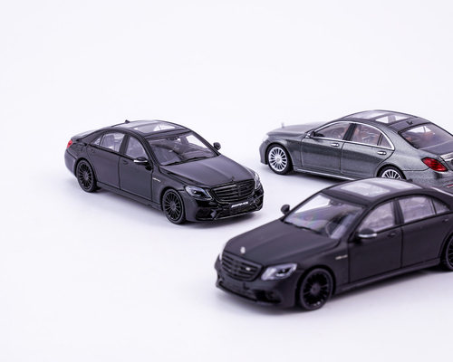 [现货]KING MODEL KM 1:64 奔驰S65L AMG黑武士W222 合金汽车模型