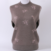 针织衫 中老年人冬装 奶奶装 妈妈毛衣加厚半高领套头羊毛衫 上衣 女装