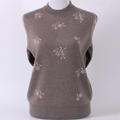 毛衣加厚半高领套头针织衫奶奶装