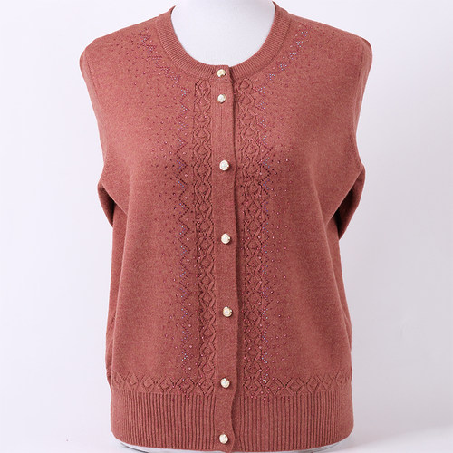 中老年女装秋冬妈妈长袖圆领针织