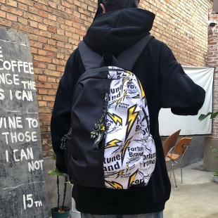 初中书包美式 高街男高中生中学生ins小众大容量双肩包潮流2025新