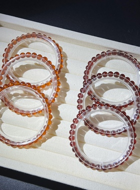 皮皮pipi｜天然冰种橙红石榴石手链显白紫牙乌酒红石榴石手链