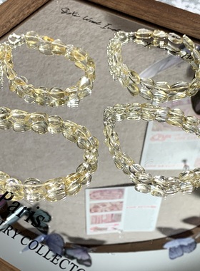 皮皮Pipi｜天然招财黄水晶手链冰糖雪梨碎冰冰黄阿塞小糖豆手链